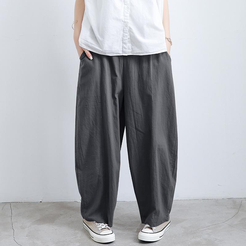 パンツ レディース 綿麻 ゆったり テーパードパンツ ワイドパンツ カジュアル ズボン 春夏 秋冬 高身長 低身長 大きいサイズ 小さいサイズ 黒 グレー 緑