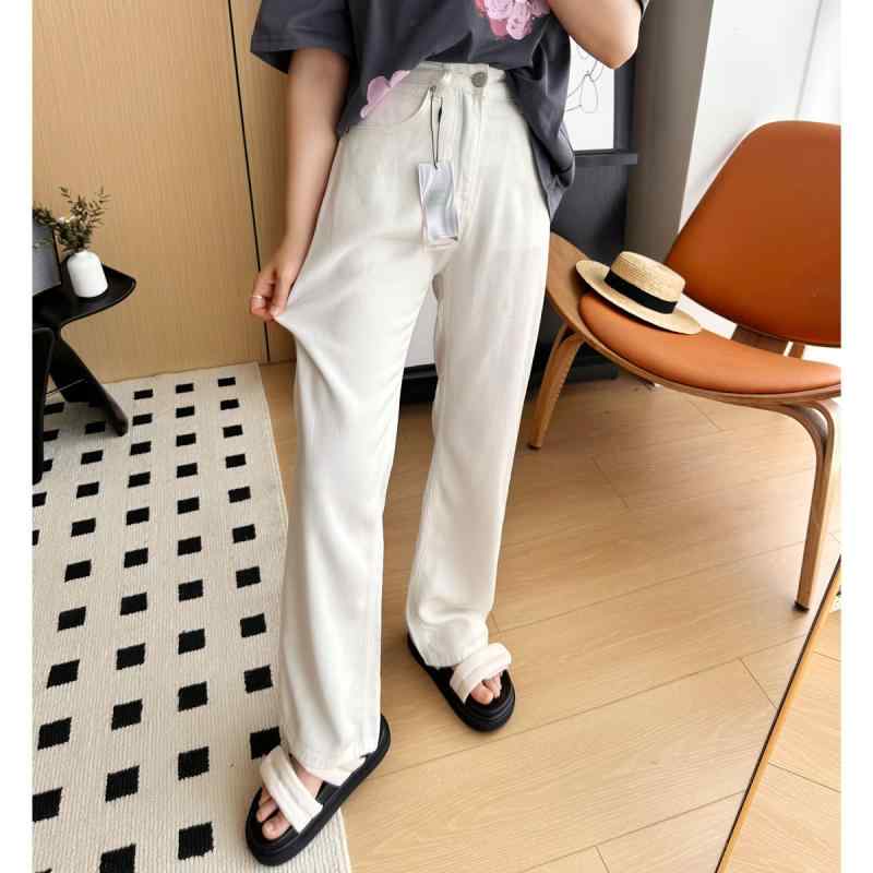 ジーンズ レディース 春夏 高見え デニム ワイドパンツ ゆったり 涼しい 接触冷感 柔らかい ストレート 薄手 ハイウエスト ブルー ホワイト S M L XL 2XL