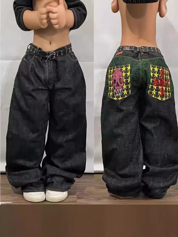 ジーンズ レディース 高腰 ストレート ワイドレッグ デニムパンツ 黒 ブルー Y2K ゴシック ストリートスタイル ゆったり 普段使い ウォッシュ加工 4,561円