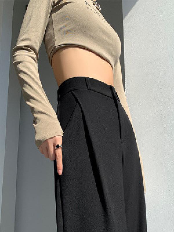 パンツ レディース テーパードパンツ ポリエステル 灰色 グレー 高見え 厚手 美脚 スタイルアップ ゆったり ストレート 通勤 オフィス カジュアル きれいめ