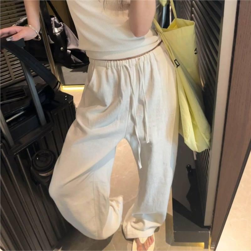 麻パンツ レディース ワイドパンツ 白色 高腰 リネンパンツ ゆったり 春夏 秋冬 カジュアル 通勤 普段使い 7,003円