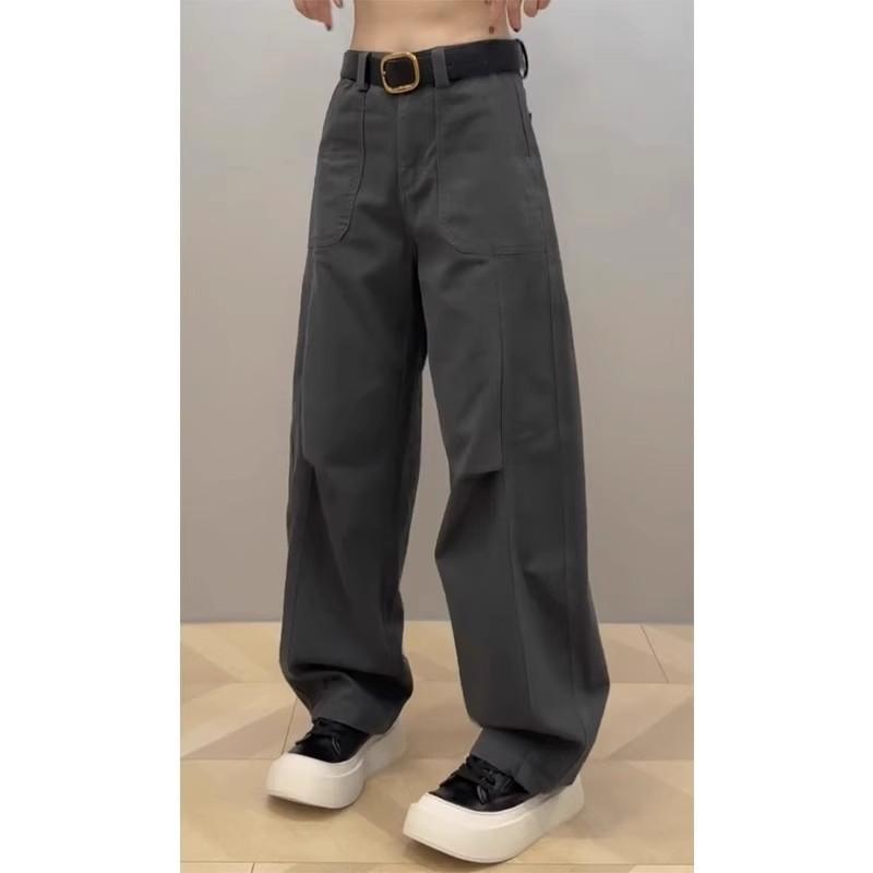 デニム レディース ワイドレッグパンツ ゆったり ストレート ジーンズ 高ウエスト ブラック グレー 大きいサイズ コットン 通勤 ポケット
