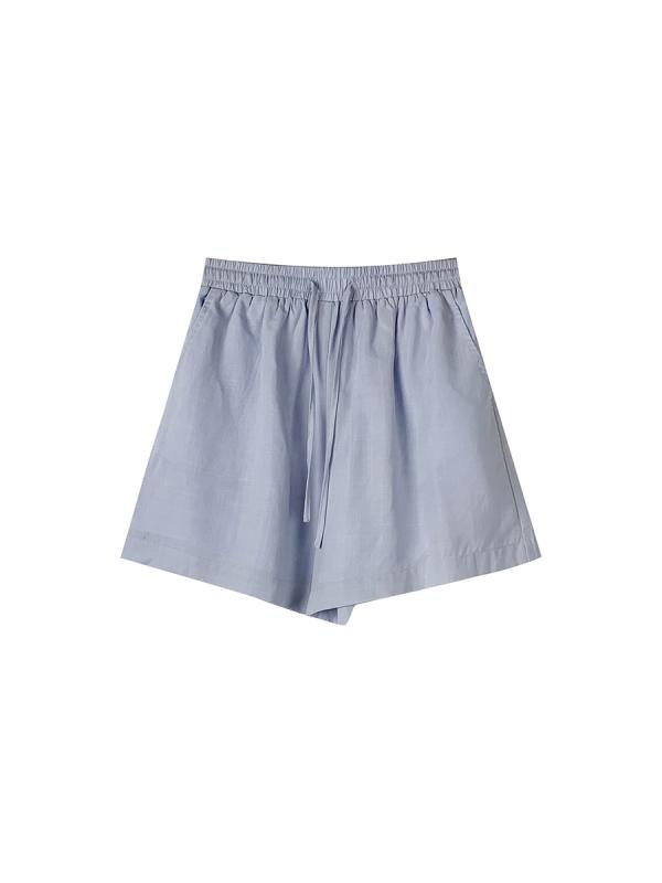 パンツ レディース 春夏 ハーフパンツ キュロット リラックスパンツ 再生繊維 接触冷感 ゆったり ウエストゴム 韓国風 カジュアル 黄色 橘色 ブルー 米白 深グレー