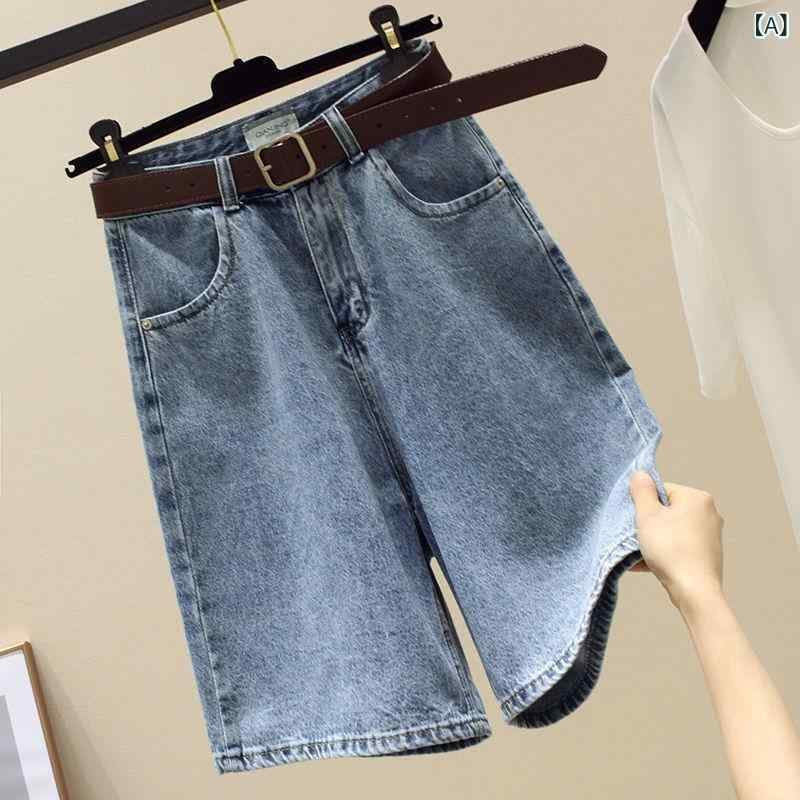 デニム レディース キュロット ショートパンツ 高見え ワイドレッグ Aライン ゆったり 高腰 スタイルアップ 薄手 ジーンズ ジーパン Gパン ズボン ボトムス パンツ ヴィンテージ風 ライトブルー 黒 綿