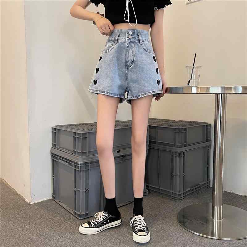 デニム レディース ショートパンツ 高腰 ワイドレッグ Aライン ゆったり ブルージーンズ ホットパンツ カジュアル 短パン コットン 春夏