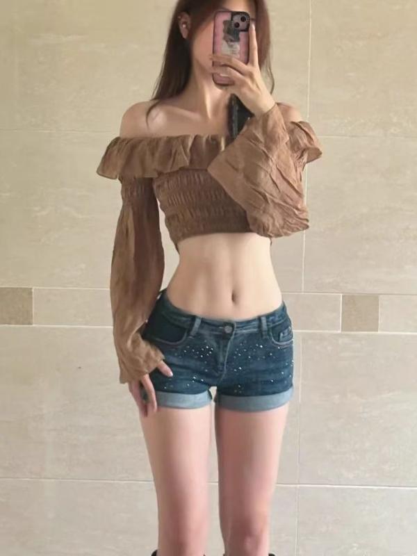 デニム レディース ホットパンツ 高品質版 大きいサイズ ショートパンツ 切りっぱなし ハイウエスト 接触冷感 ストレッチ ブルー デニムパンツ ゆったり 2XL 3XL 4XL 5XL 4,445円