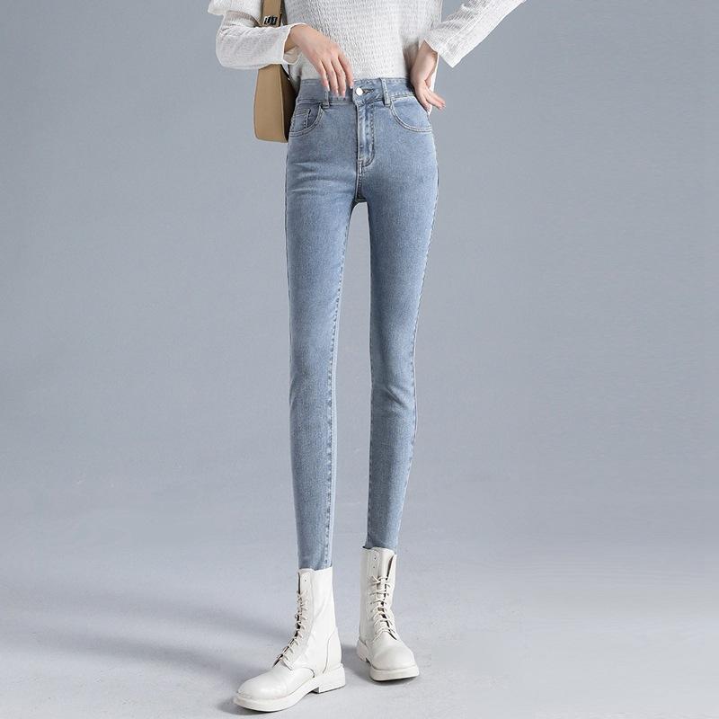 デニム レディース 高見え スキニー パンツ 美脚 ストレッチ ハイウエスト 切り替え 9分丈 ジーパン ズボン ボトムス 黒 ブラック ブルー系 通勤着 普段使い