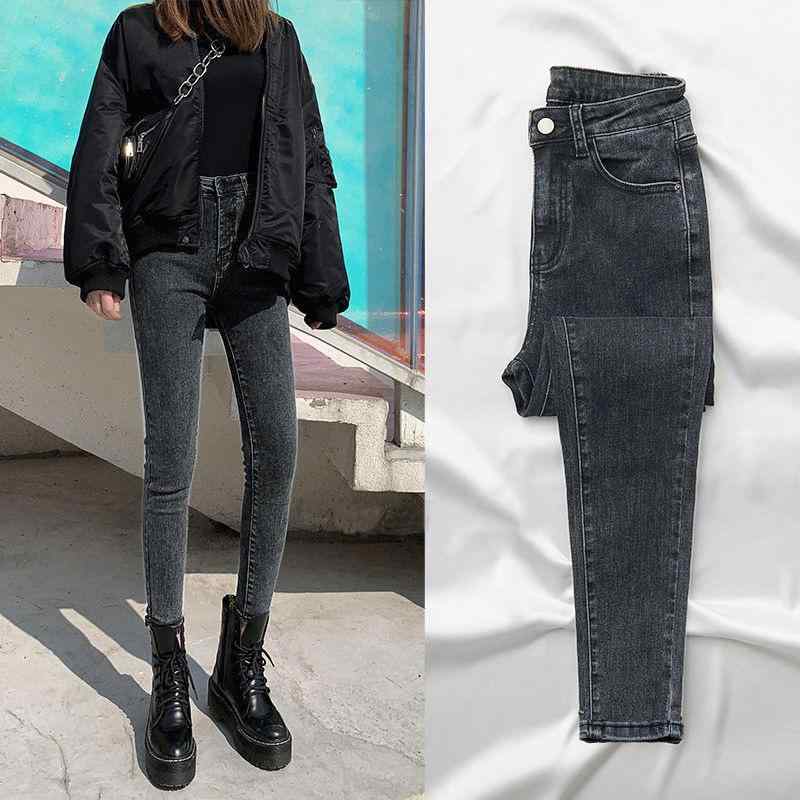 デニム レディース スキニー パンツ 高腰 レギンス ストレッチ 9分丈 黒 ブラック ブルー グレー スリム 美脚 脚長効果 カジュアル かわいい