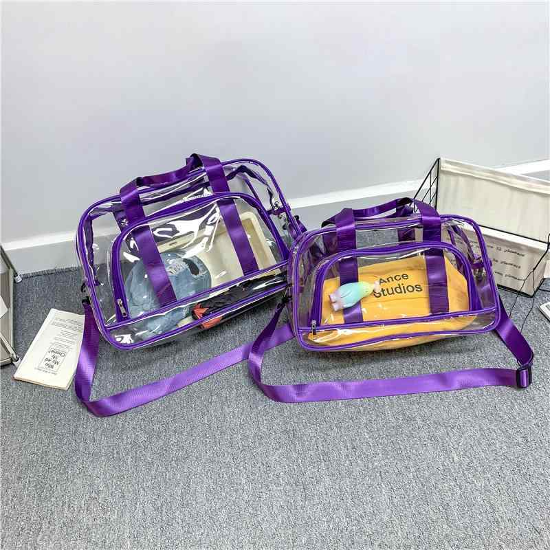 旅行バッグ レディース メンズ 大容量 PVC ビーチバッグ プールバッグ ジムバッグ クリアバッグ ショルダーバッグ ハンドバッグ トートバッグ 収納 軽量