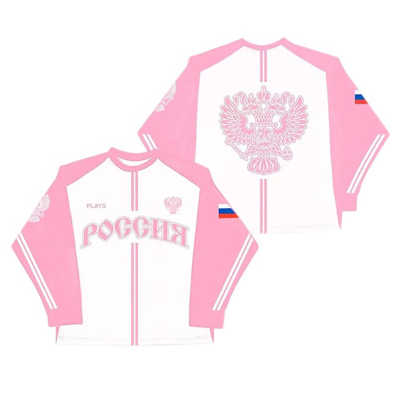 Tシャツ 男女兼用 ストリート系 プリント 撞色 長袖 ポリエステル 綿 クルーネック プルオーバー トップス 普段使い 4,354円