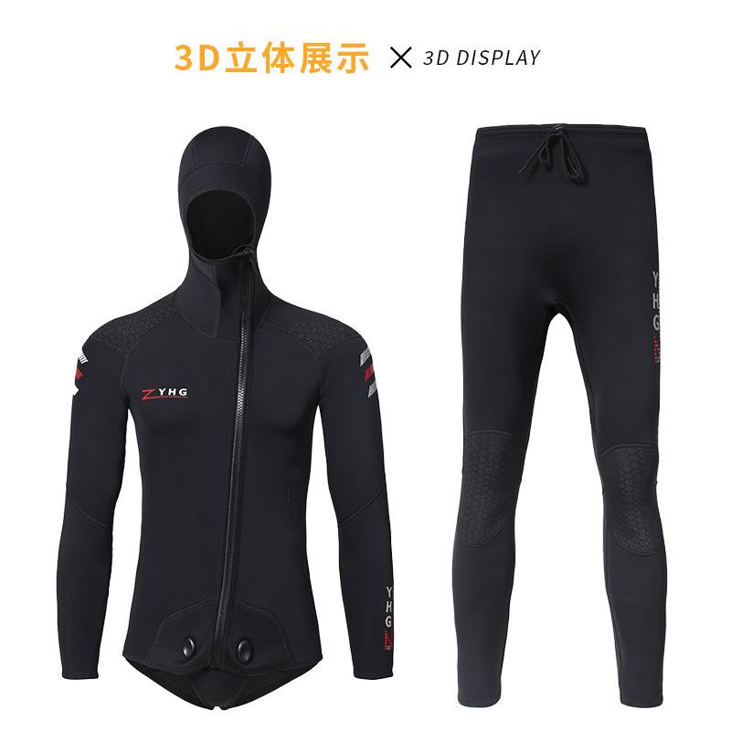 ダイビングスーツ 男性用 長袖 長ズボン 3mm セパレートタイプ レディース ロング丈 全身 UVカット 紫外線対策 防寒 クラゲ対策 水泳 ウォータースポーツ 黒 XS S M L XL 2XL 3XL