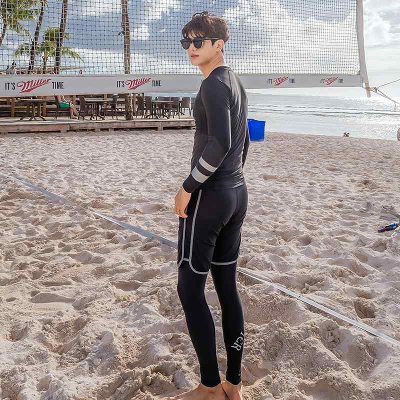 水着 メンズ 男性用 長袖 長ズボン 上下セット 2点セット ラッシュガード 競泳水着 スイムウェア セパレートタイプ 日焼け止め 速乾 ビーチ 海水浴 プール 潜水 UVカット