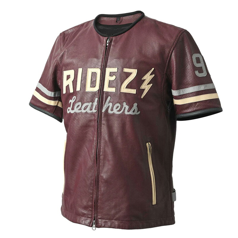 ライズ(RIDEZ) 98 S/S ジャケット バイク用 レザージャケット レッド RLSJ16｜レッド｜M