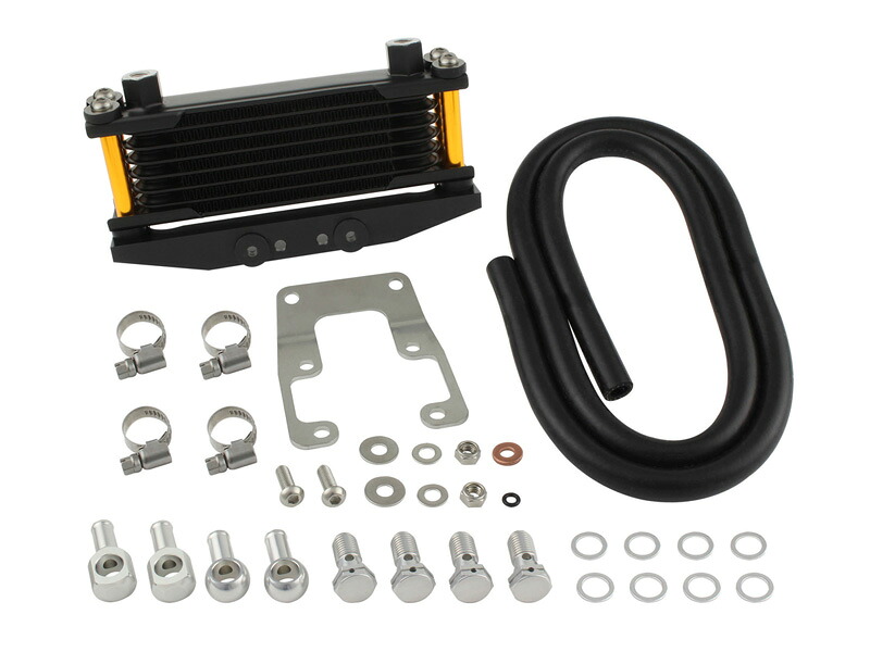 SHIFTUP(シフトアップ)モンキー/ゴリラ オイルクーラーKIT コア8段 ヘッドトップマウント 取り出し無し|ブラックコア/ゴールドパイプ|915246-64|eネット通販