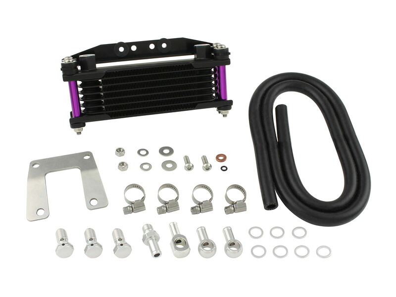 SHIFTUP(シフトアップ)モンキー/ゴリラ オイルクーラーKIT コア8段 ヘッドボトムマウント 取り出し無し|ブラックコア/ブルーベリーパイプ|915247-65|eネット通販