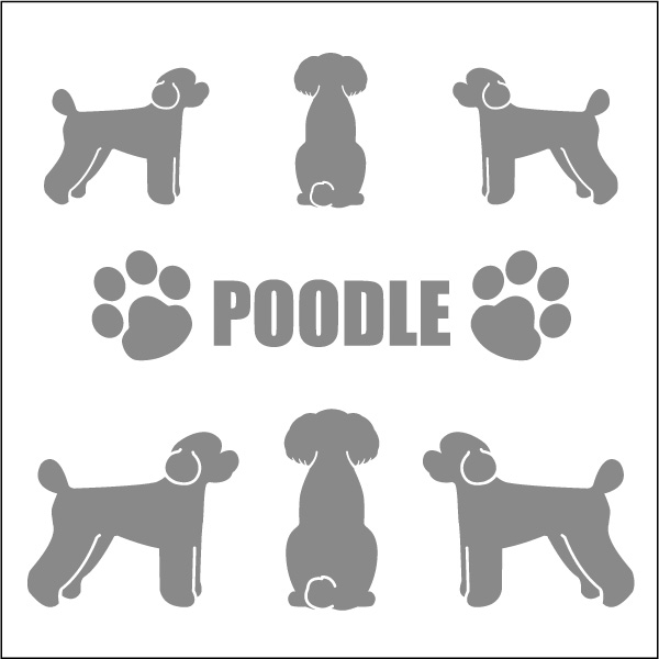 ■ミニシルエットステッカー プードル(ネームは入りません)/愛犬ステッカー♪車用はもちろん♪インテリアや愛用品に♪【楽ギフ_包装】 ■ミニシルエットステッカー プードル(ネームは入りません)/愛犬ステッカー♪車用はもちろん♪インテリアや愛用品に♪【楽ギフ_包装】