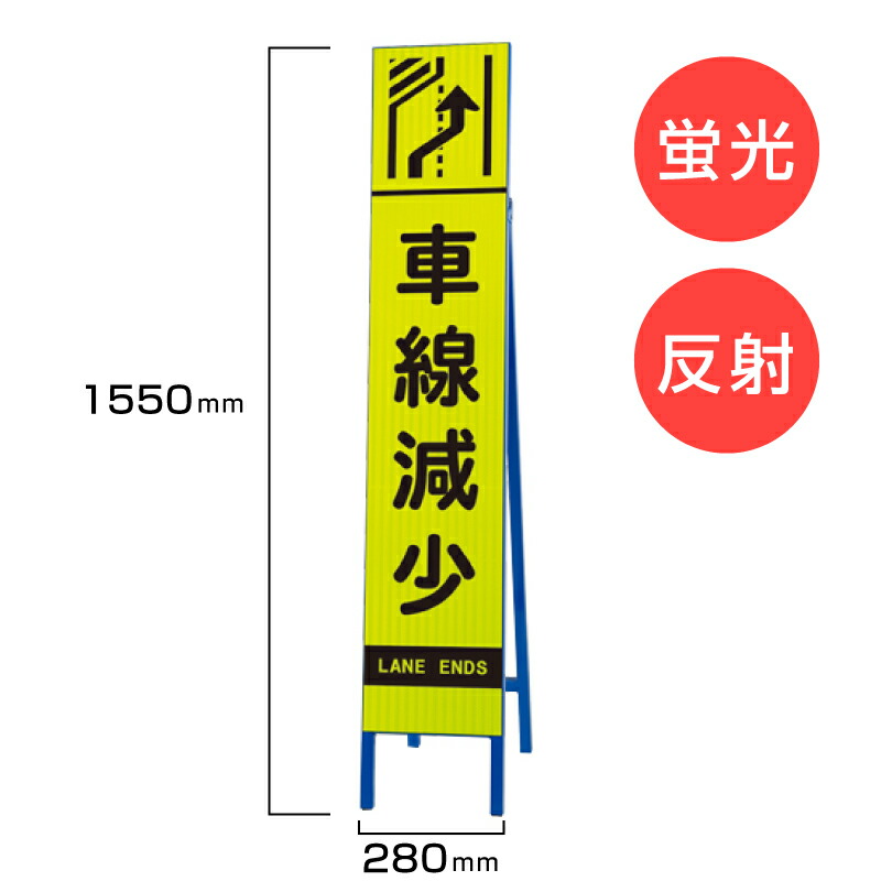 蛍光　看板 楽天市場】スリムプリズム蛍光イエロー高輝度看板・この先誘導員の指示