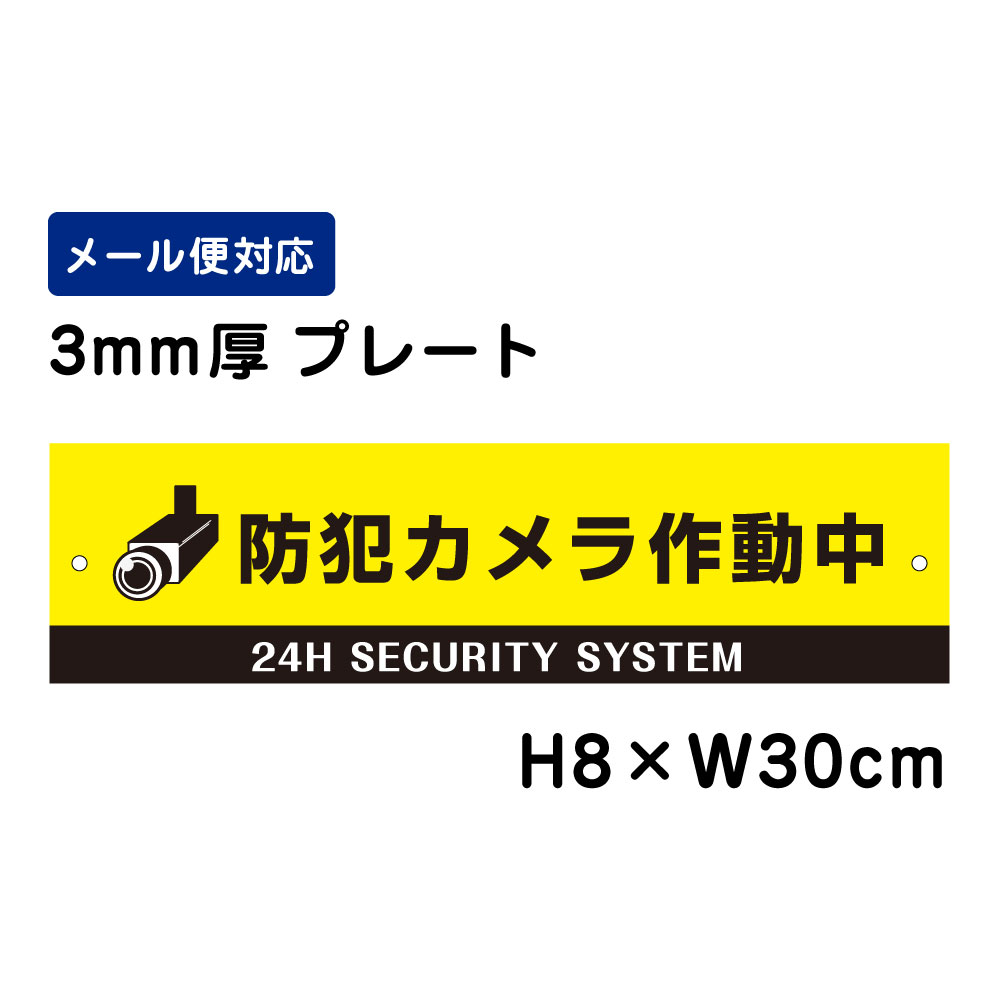 楽天市場 大感謝祭半額セール 送料無料 24時間防犯カメラ作動中w600mm H350mm 防犯カメラ カメラ録画中 パネル看板 プレート看板 Camera 228p Bestsign