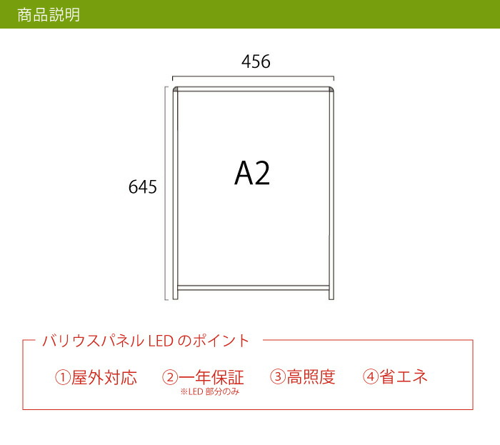 Ａ２版 ＬＥＤパネル 看板 壁掛け・立てかけＯＫ Yahoo!フリマ（旧）+