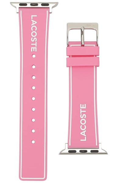 LACOSTE ★ アップルウォッチ ラバー 交換バンド 38mm 40mm 41mm 42mm(Series10・11のみ) ピンク 2050038 Apple Watch【並行輸入品】
