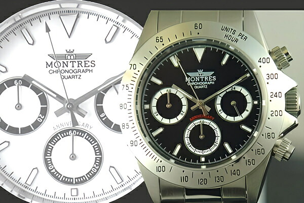 MONTRES モントレス クロノグラフ 腕時計 68199 ブラック メンズ