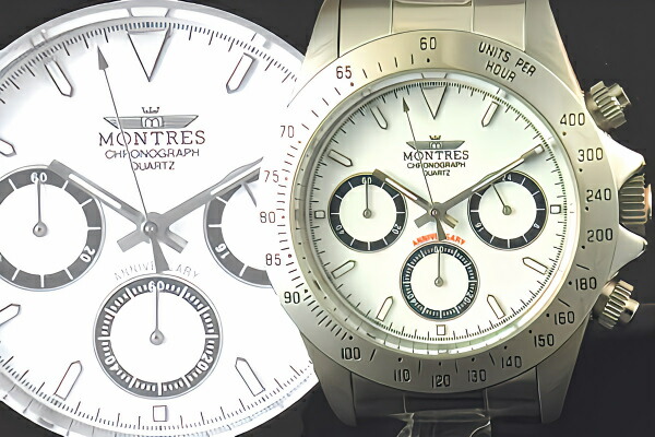 MONTRES モントレス クロノグラフ 腕時計 68199 ホワイト メンズ 7,186円