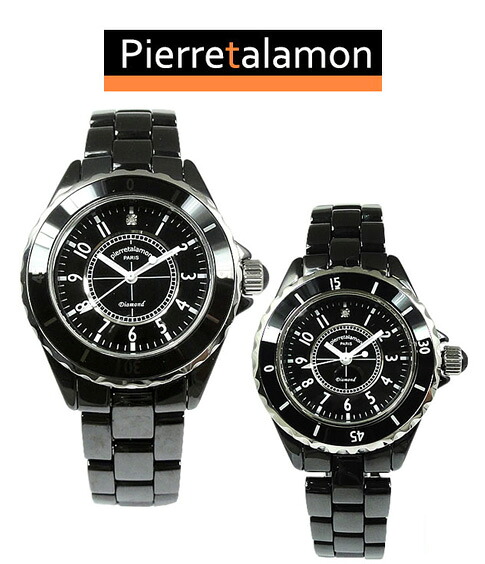 Pierre Talamon ピエール・タラモン 腕時計 PT-1600H/L ブラック ペアウォッチ【並行輸入品】|王様舶来館