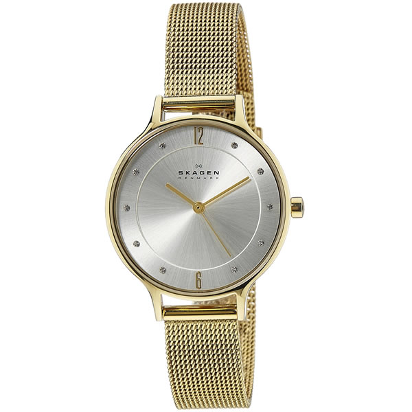 SKAGEN スカーゲン レディース腕時計 スチール・メッシュ シルバーサンレイ/イエローゴールド【SKW2150】