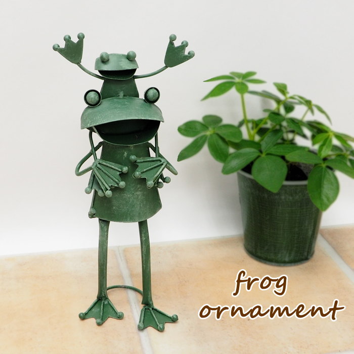 カエル型金属フィギュア　ブリキ ブリキシリーズ ブリキ カエル スクーター かえる オブジェ