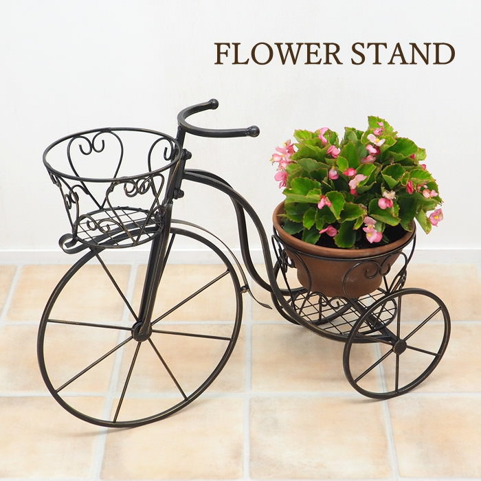 楽天市場】【あす楽】 フラワースタンド アイアンガーデントライシクル