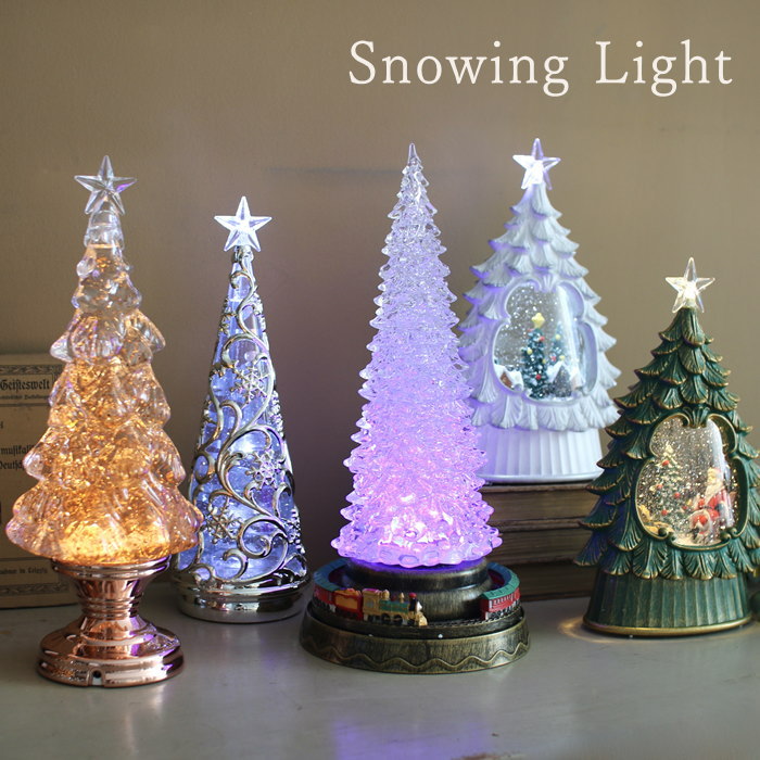 楽天市場】【あす楽】 置物 インテリア 光る 【クリスマス スノー