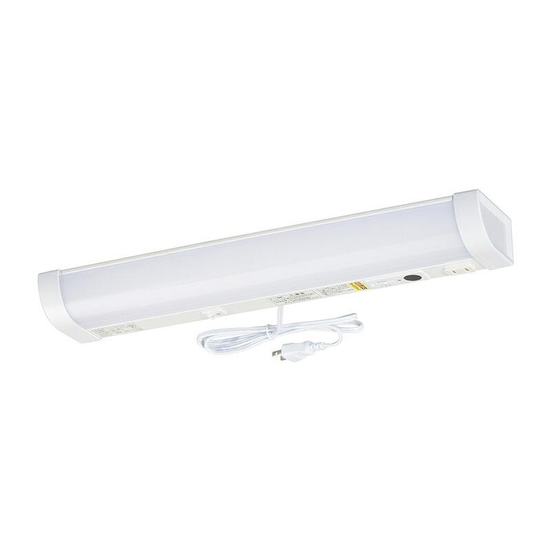 LED 流し元灯 キッチンライト 多目的灯 センサースイッチ 電気工事不要 電源コード付 コンセント式 簡単取付 465mm 昼光色 照明器具 ベースライト 棚 手元 ライトバー バーライト デスクライト 机｜オーム電機 LT-LSL09D-HSS 06-4192 6,028円