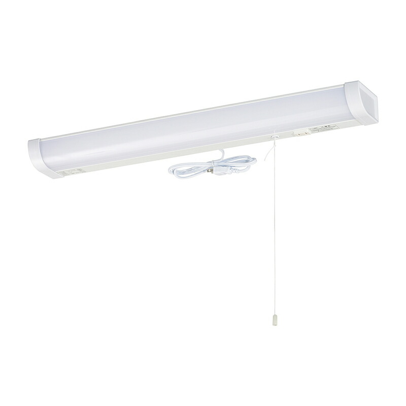 LED 流し元灯 キッチンライト 多目的灯 引きひもスイッチ 電気工事不要 電源コード付 コンセント式 簡単取付 630mm 昼光色 常夜灯(電球色) 照明器具 ベースライト 棚 手元 ライトバー バーライト デスクライト 机｜オーム電機 LT-LSL13D-HS 06-4194 6,028円