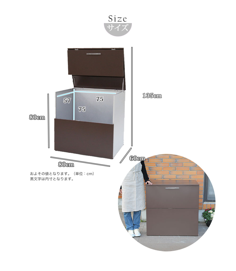 最新人気 ゴミ箱 屋外 大容量 水に強いトラッシュシェルター 約幅80 奥行60cm 高さ80cm 大型 屋外ごみ箱 屋外用ゴミ箱 屋外ストッカー おしゃれ 45l ガルバリウム 外用 おし 収納ボックス 金属製 屋外収納庫 Dev2 Officinegullo Com