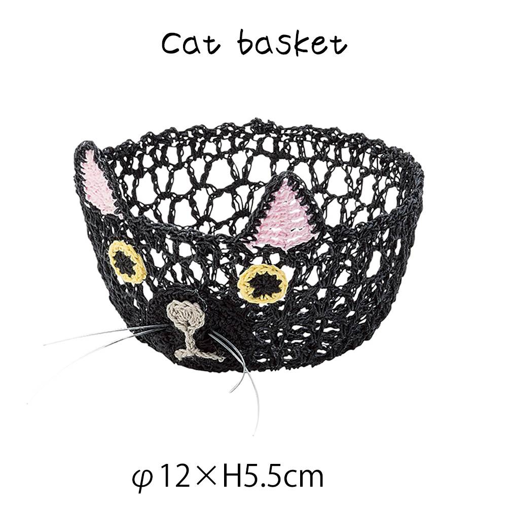 楽天市場】小物入れ 収納かご バスケット カゴ 編み籠 猫雑貨 猫