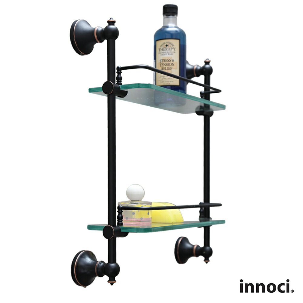 シェルフ innoci 棚 ラック ウォールシェルフ 壁掛け棚 壁飾り ランドリーラック 収納棚 真鍮 ブラック 黒 ブロンズ モノトーンカラー 洗面所 トイレ サニタリー収納 お風呂 バスルーム リビング おしゃれ お洒落 シンプル モダン スタイリッシュ シック アンティーク調