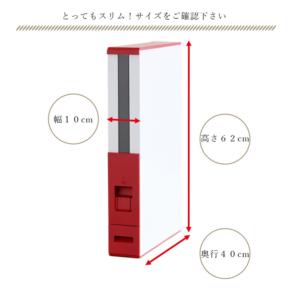 スリム米びつ 12kg 収納タイプ 約幅10cm 高さ62cm お米入れ お米収納庫 キッチン収納 キッチン小物 台所 キッチン 厨房 カフェ レストラン オフィス 台所収納 米収納 お米収納 お米保存 おコメ保管 コメ収納 コメ入れ スリム おしゃれ septicin Com