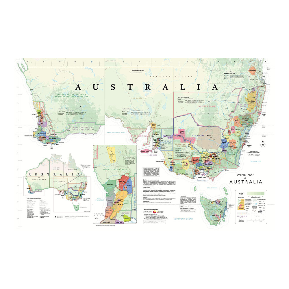 正規品 デロング社ワインマップ オーストラリア グローバル Global ワインマップ ワイン産地 ワイン地図 Delong