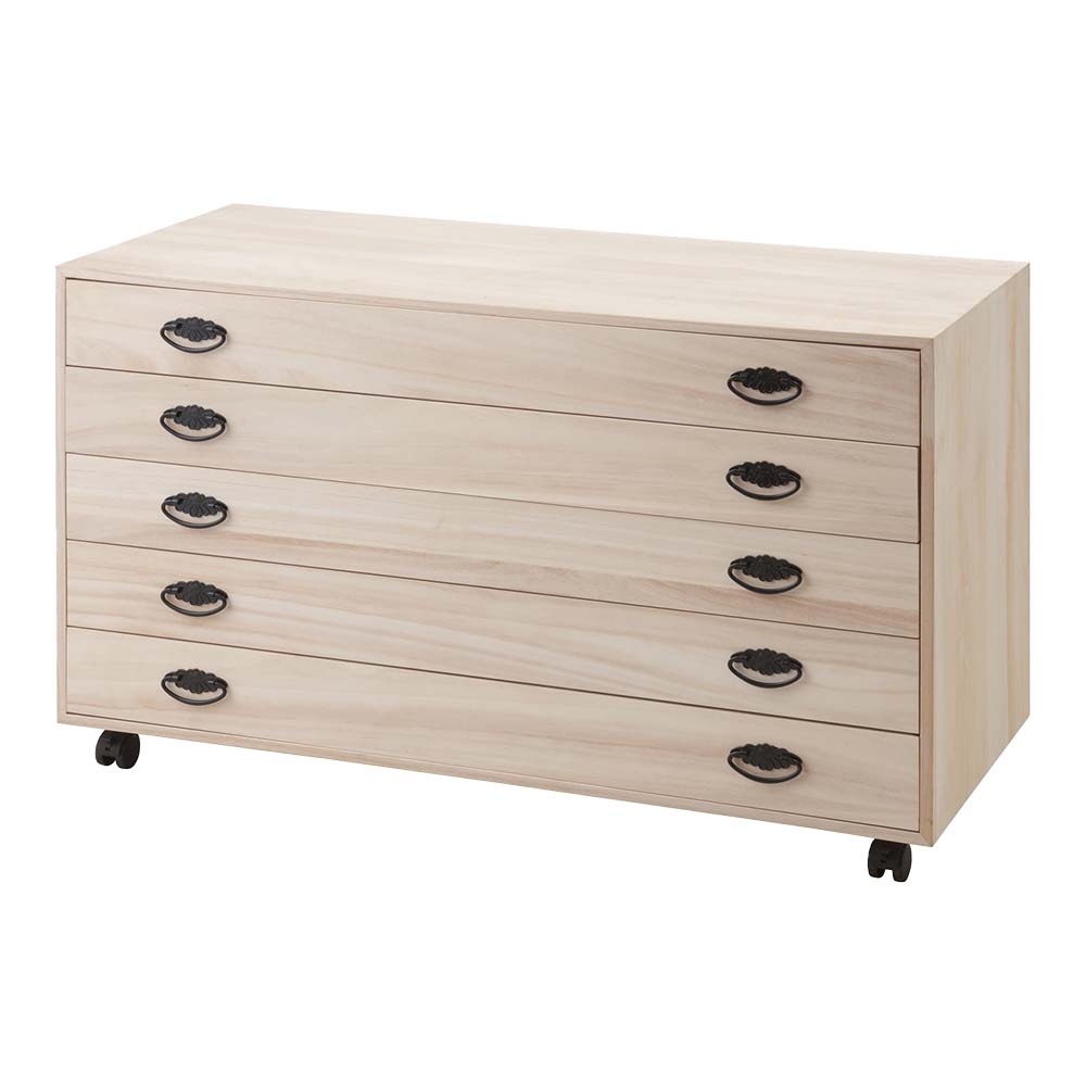 楽天市場】日本製 桐隅金具付チェストキャスター付き5段 タンス 箪笥