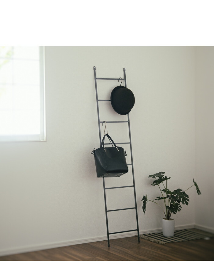 Accent ラダーラック ピッコラ はしご 収納 ディスプレイ 飾り棚 アイアン壁面収納 シンプル インテリア シェルフ ちょい置 高品質 隙間 インテリア おしゃれ お出かけ準備 はしご型 ハンガーラック ホワイト ブラック ブロンズ 白 黒 幅30cm ラダーハンガー コンパクト