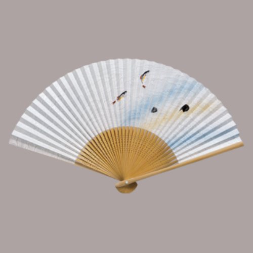 高級絵付扇子(紳士用) 二鮎 まとめ買い5本|カレンダー販売のいい暦店