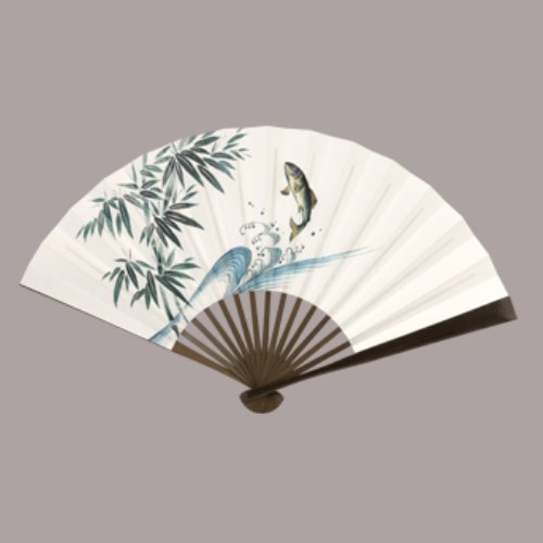 江戸風情扇子（7.5寸15間） 竹に鮎 まとめ買い10本