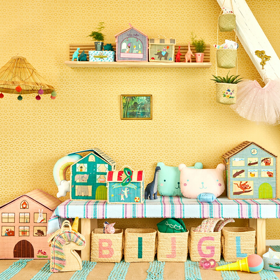 おもちゃ箱 デンマーク おもちゃ収納 ジャングルガール 動物 動物 かご 片付け 北欧 フタ付き おしゃれ トイボックス 北欧デンマークのとってもかわいいおもちゃ箱 バスケット 大きい お道具箱 3個セット かわいい リビング おしゃれ アニマル 丈夫 デンマーク Rice 子供