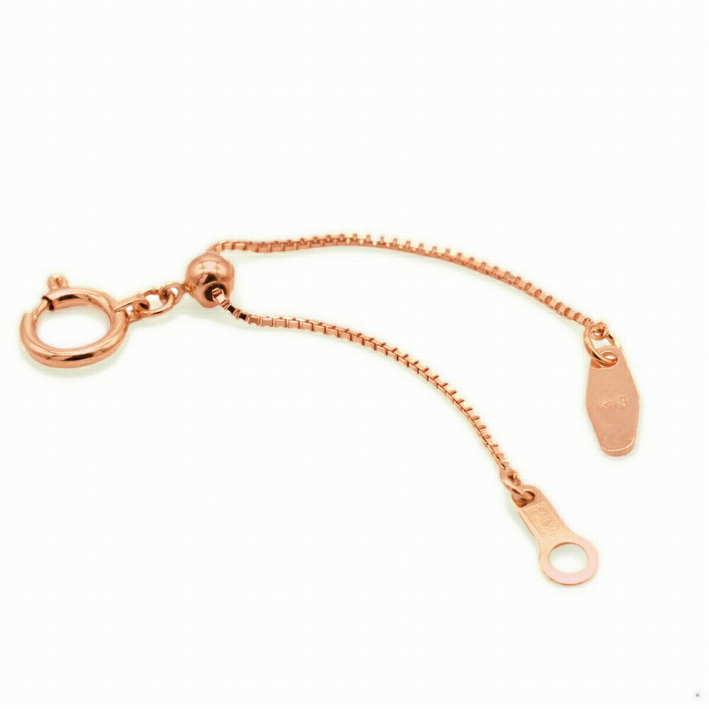 ネックレス用の延長アジャスター 18金 ピンクゴールド スライド式(シューホーン) 幅0.8mm 長さ10cm|鎖 K18PG k18 18k 貴金属 ジュエリー レディース メンズ|ジュエリー&ネックレス RUBBY