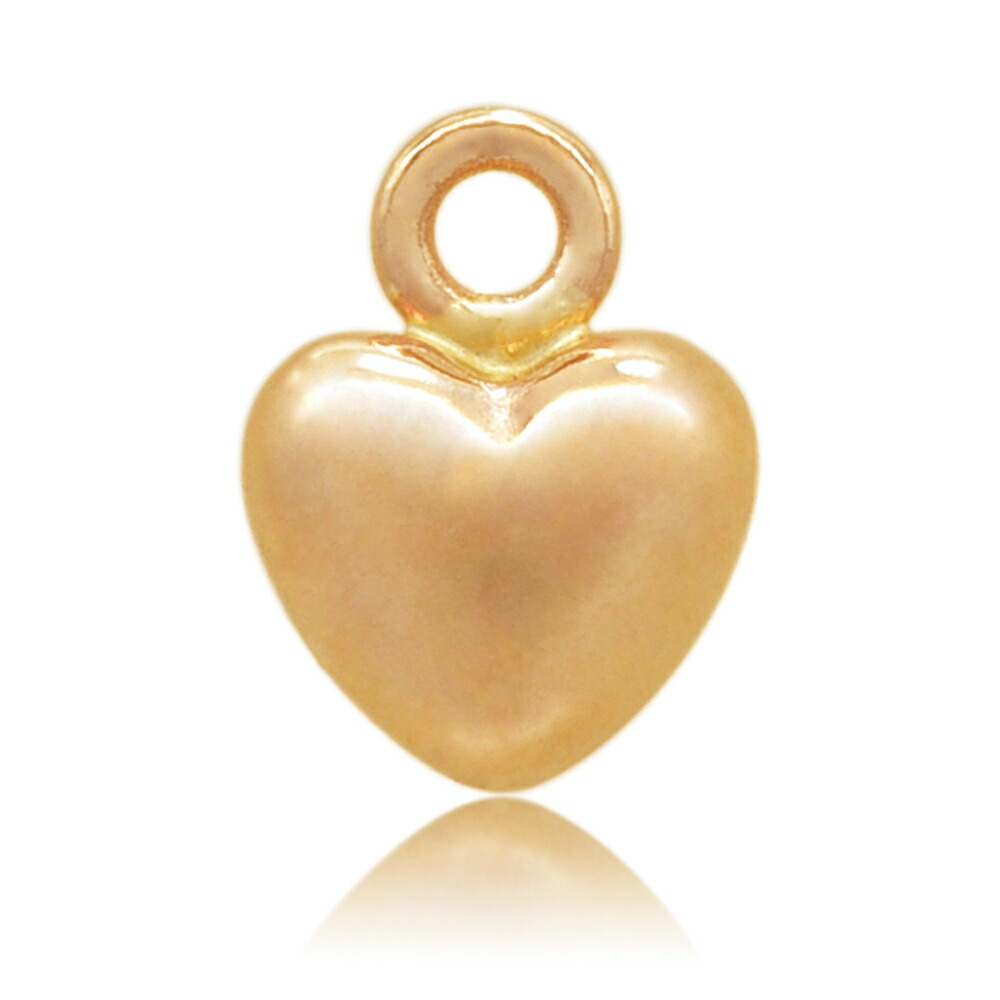 18kハート型チャーム 2個セット 楽天市場】【1個売り】 チャームパーツ 18金 イエローゴールド ハート