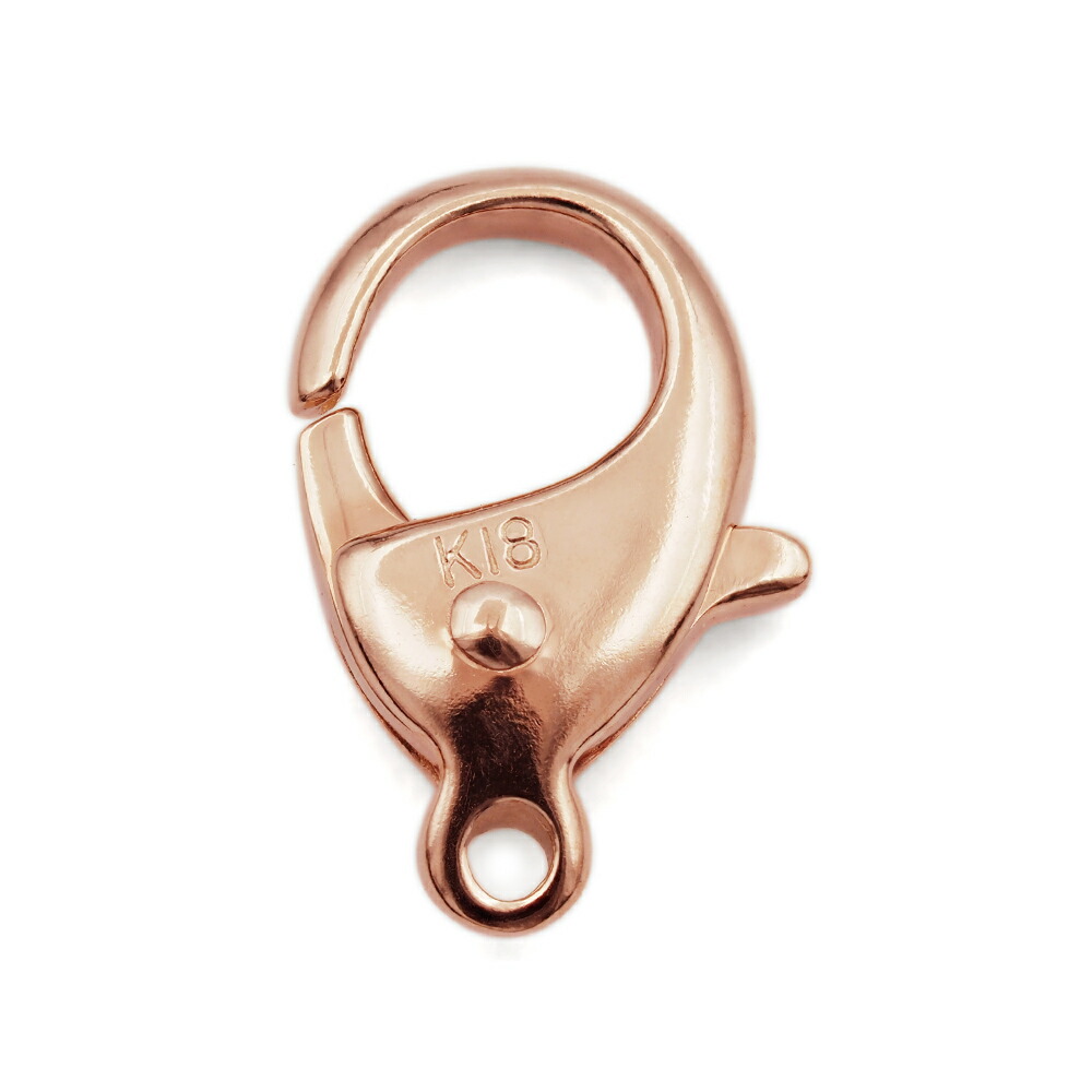 【1個売り】 留め具 18金 ピンクゴールド フック 縦10.0mm カニカン カニ環 クラスプ｜手芸用品 金具 飾り パーツ 部品 K18PG k18 18k 貴金属