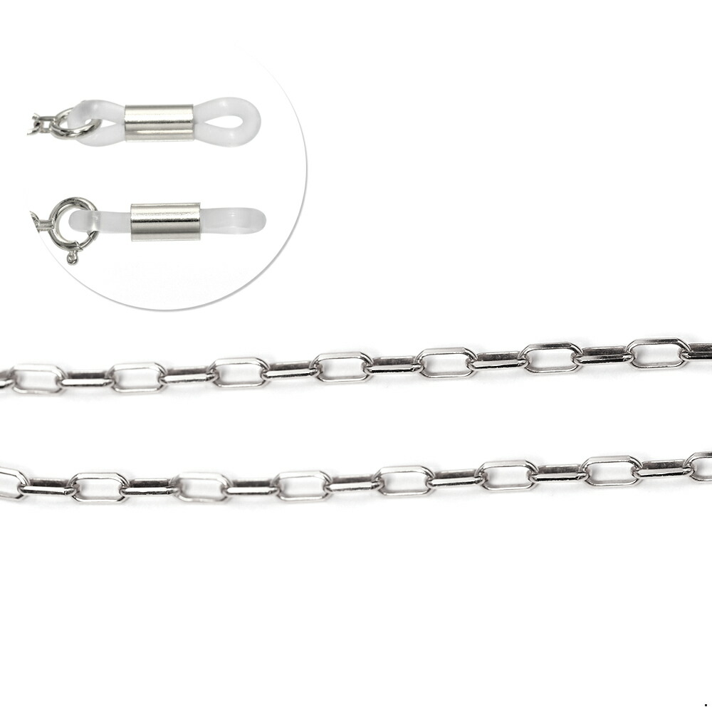 メガネチェーン 18金 ホワイトゴールド 6面カットロングロールチェーン（筒型） 幅3.0mm 長さ70cm 眼鏡チェーン｜鎖 K18WG k18 18k 貴金属 ジュエリー レディース メンズ