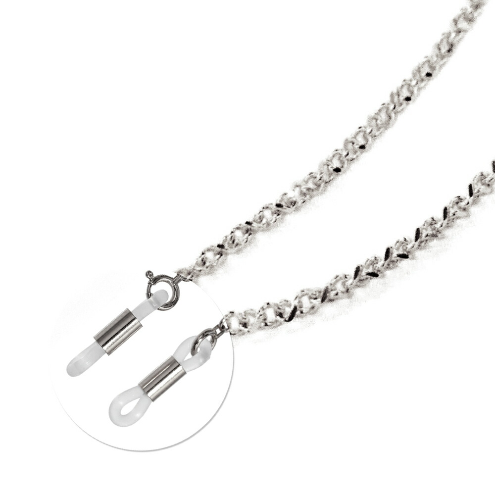 メガネチェーン 18金 ホワイトゴールド エルアールチェーン（筒型） 幅1.0mm 長さ70cm 眼鏡チェーン｜鎖 K18WG k18 18k 貴金属 ジュエリー レディース メンズ｜ジュエリー＆ネックレス RUBBY