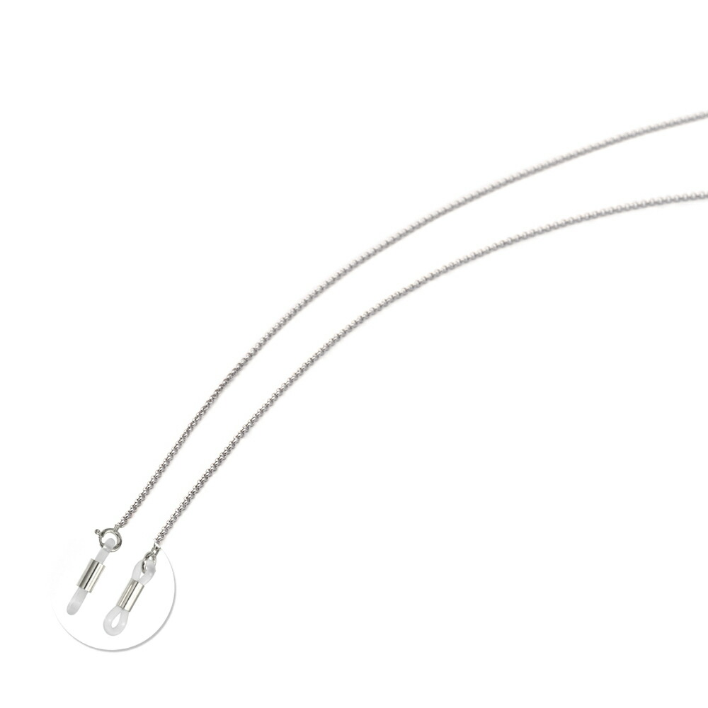 メガネチェーン 18金 ホワイトゴールド ロールチェーン（筒型） 幅1.2mm 長さ70cm 眼鏡チェーン｜鎖 K18WG k18 18k 貴金属 ジュエリー レディース メンズ