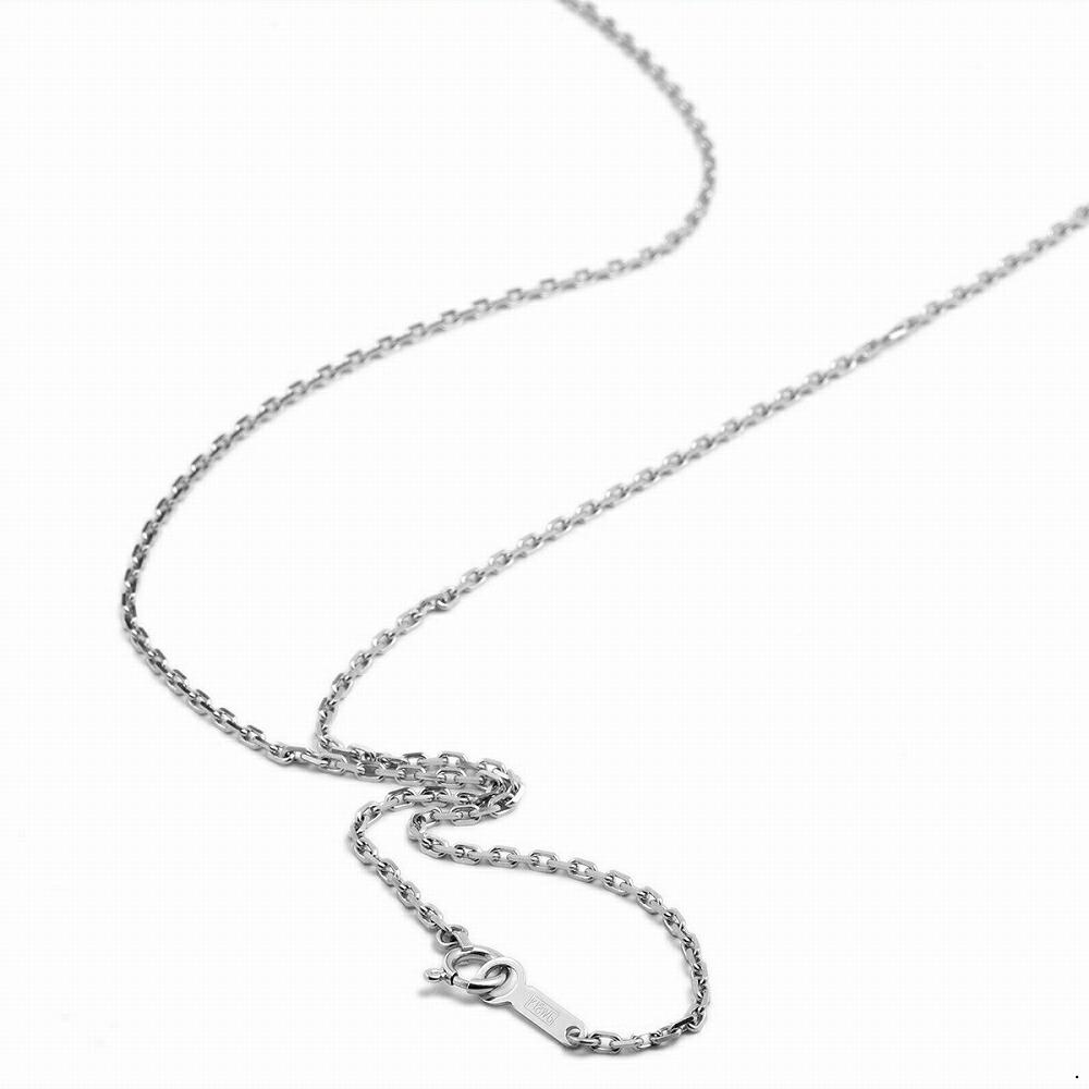 ネックレス チェーン 18金 ホワイトゴールド 2面カットフラット